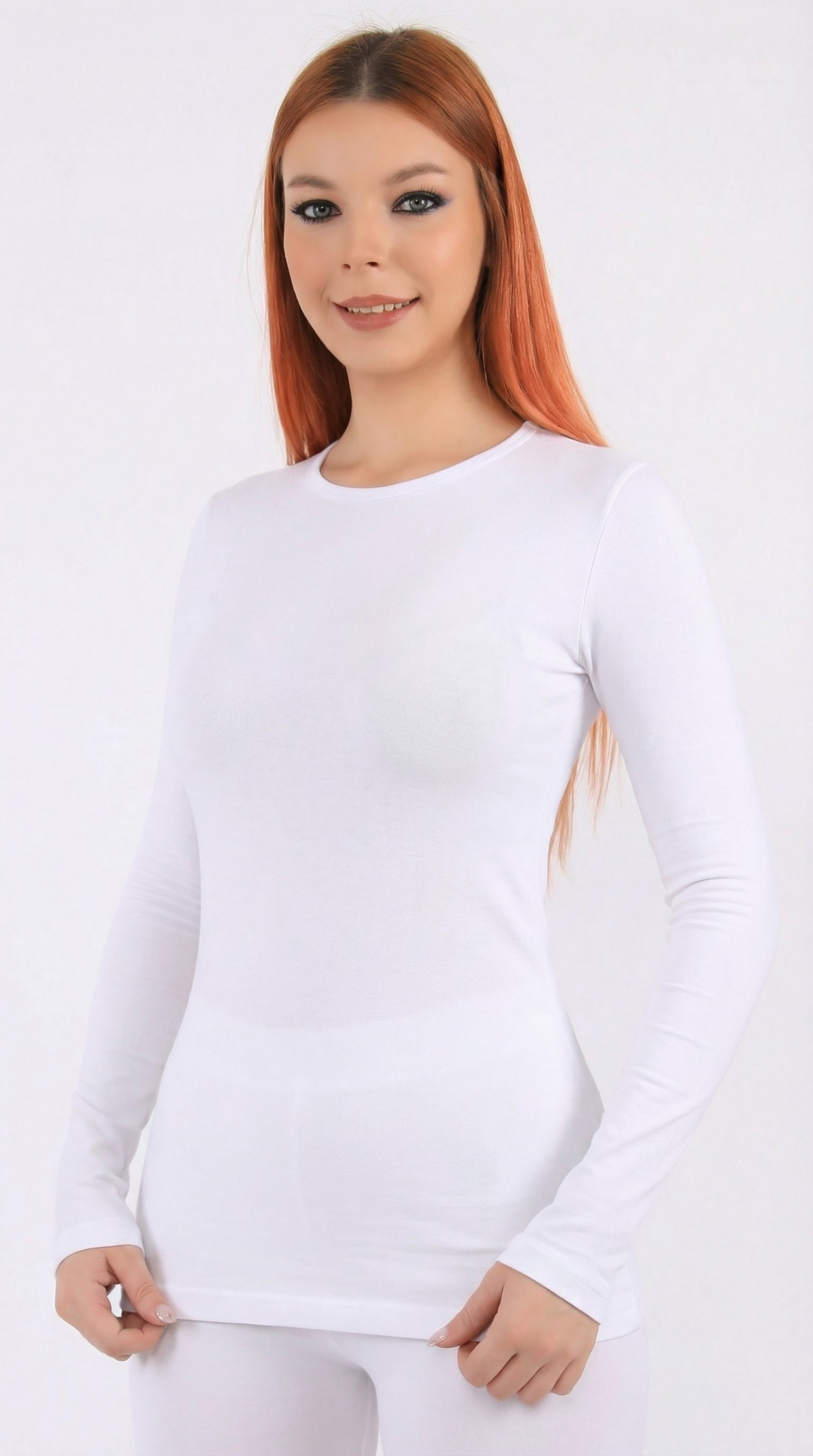 أندر شيرت حريمي كم طويل قطن استرتش