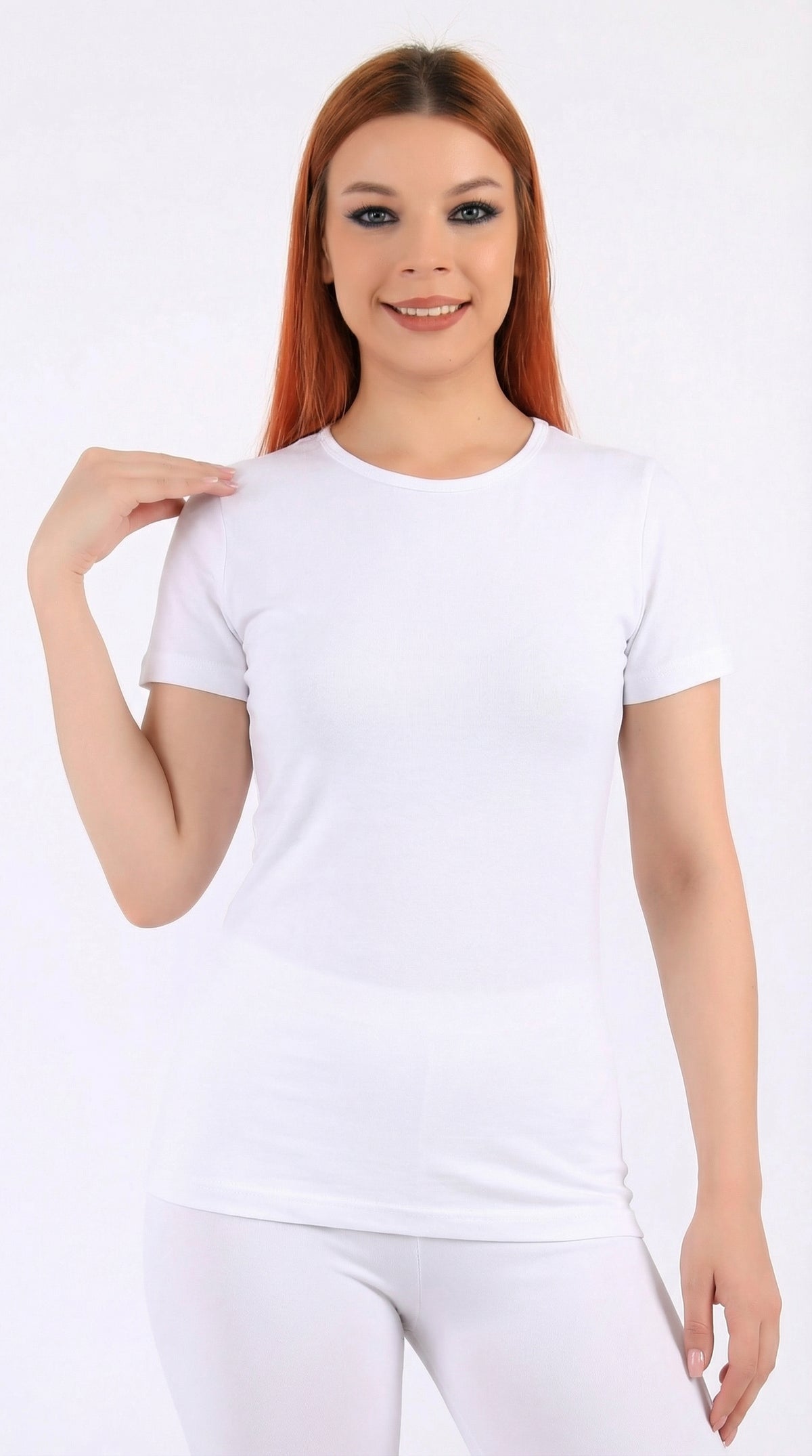 Women's half-sleeve stretch cotton undershirt