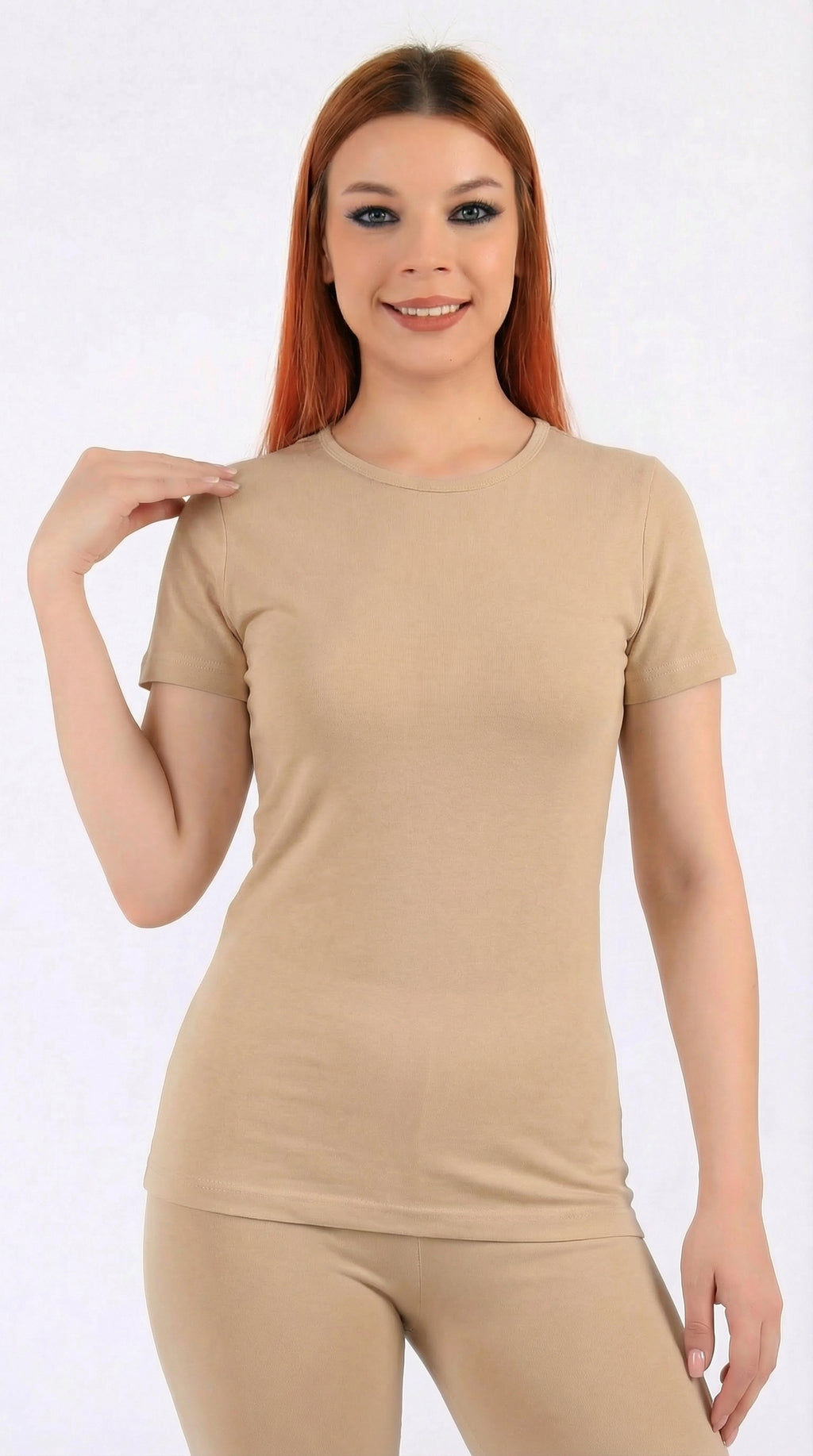 أندر شيرت حريمي نص كم قطن استرتش