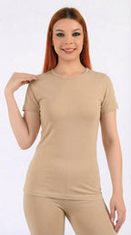 أندر شيرت حريمي نص كم قطن استرتش