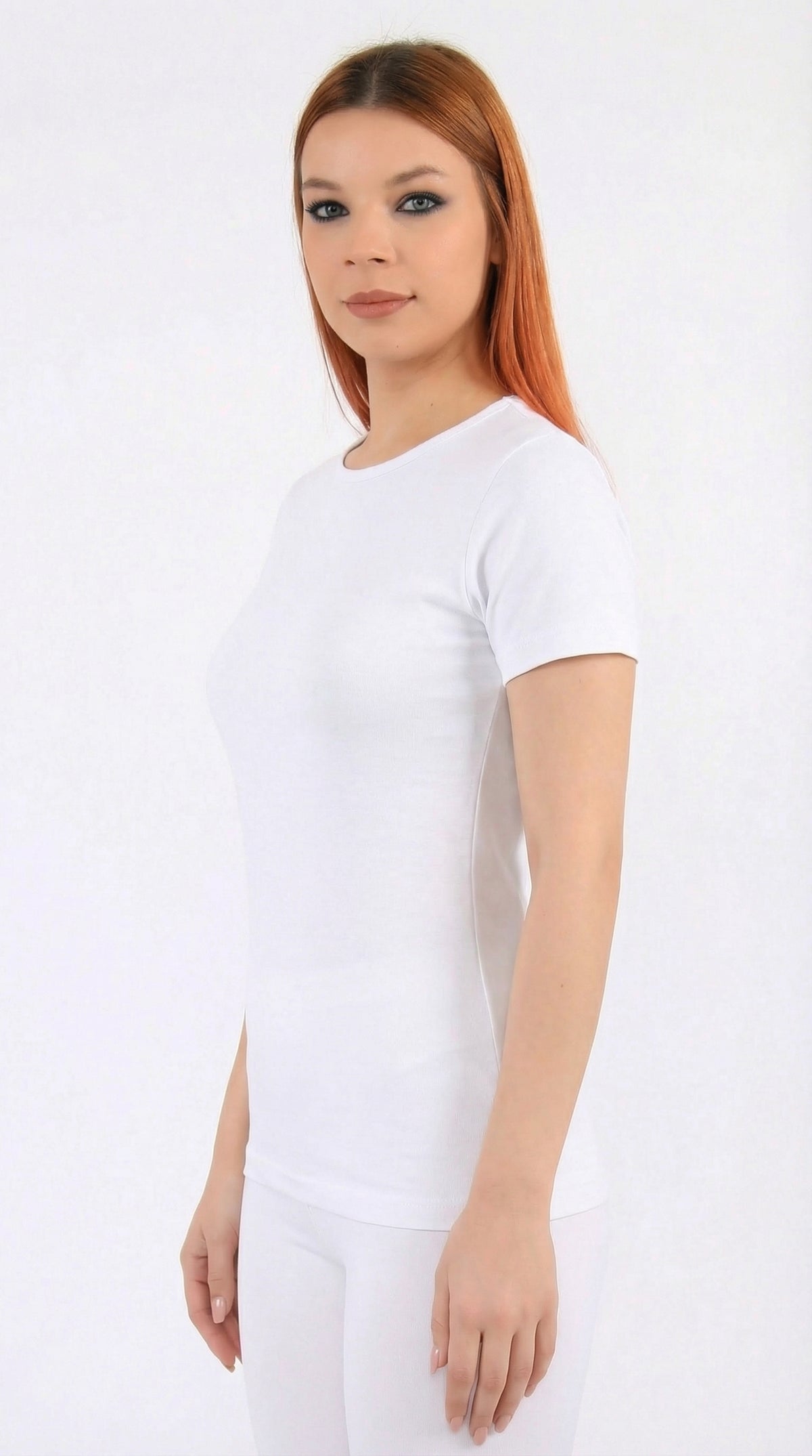 Women's half-sleeve stretch cotton undershirt