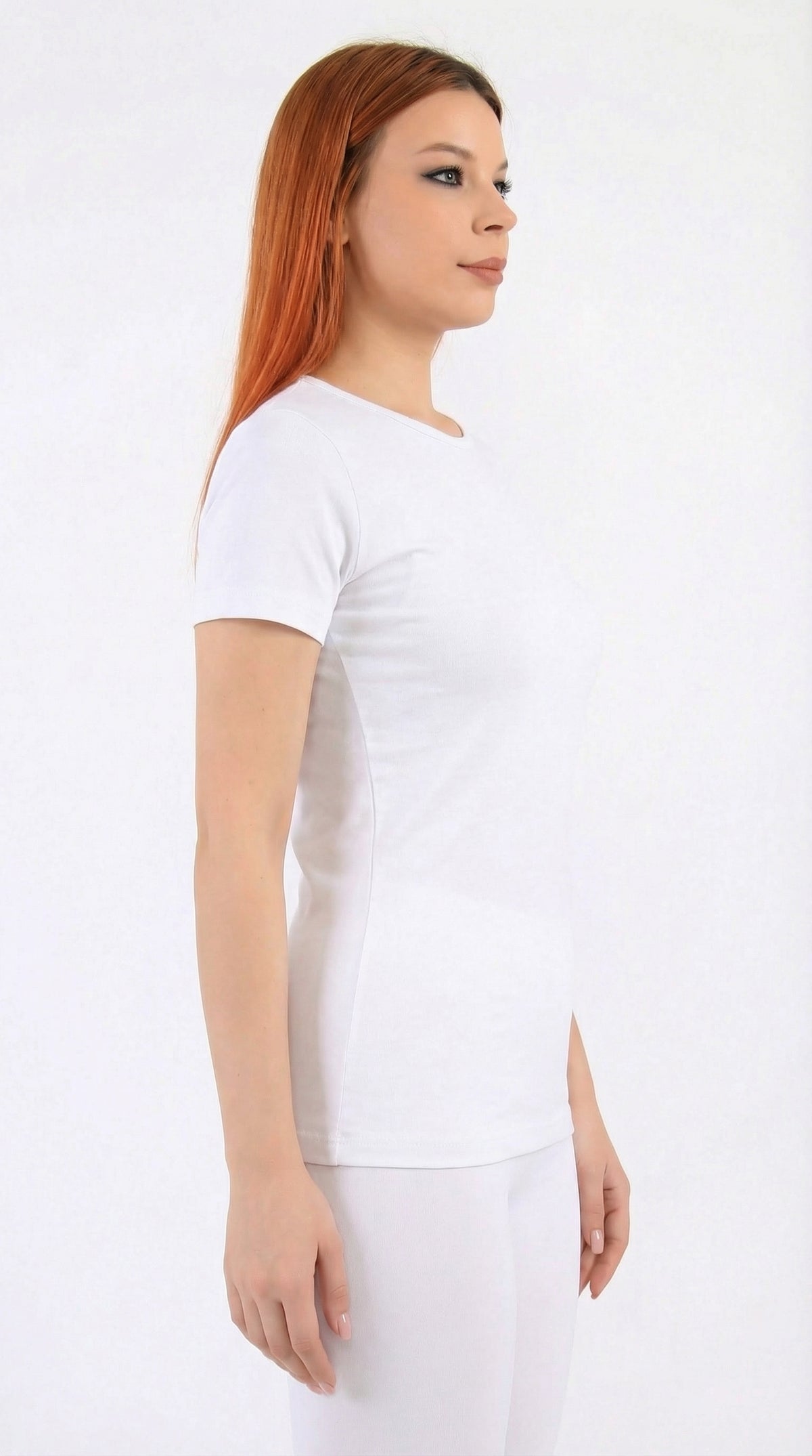 Women's half-sleeve stretch cotton undershirt