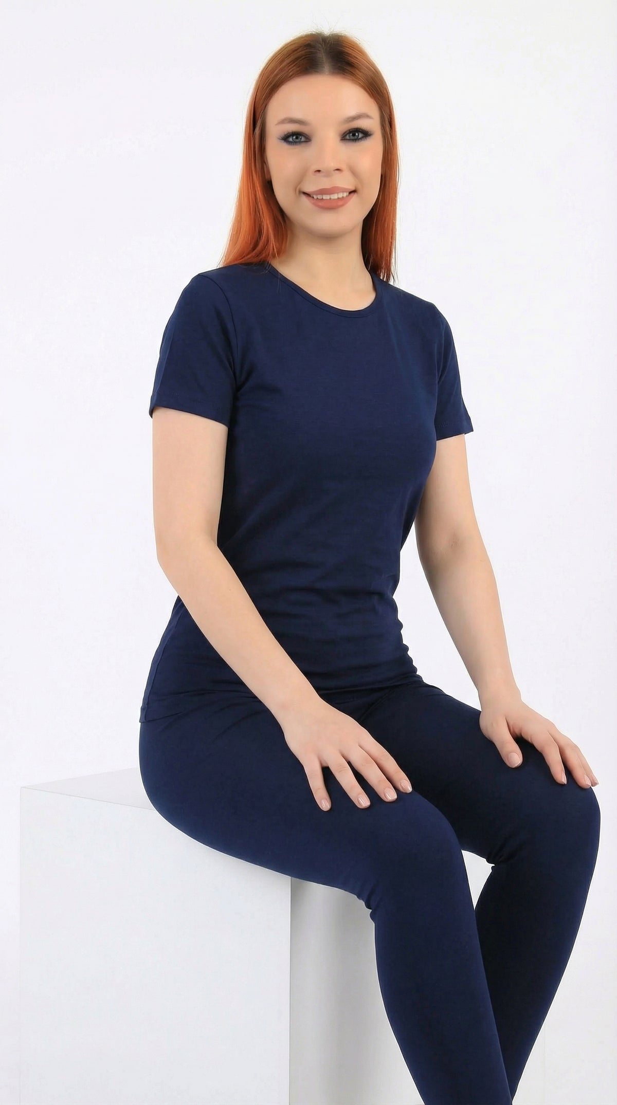 Women's half-sleeve stretch cotton undershirt