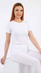 أندر شيرت حريمي نص كم قطن استرتش