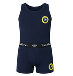 Navy blue sleeveless top and shorts set with Incotex logo on a white background